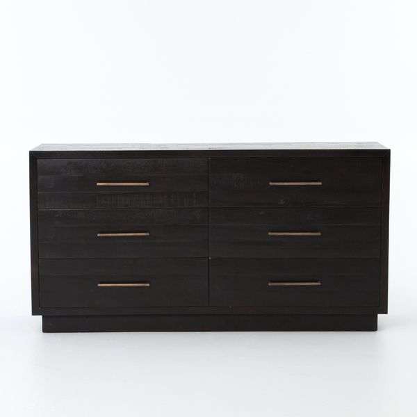 Suki 6 Drawer Black Wood Dresser image 3