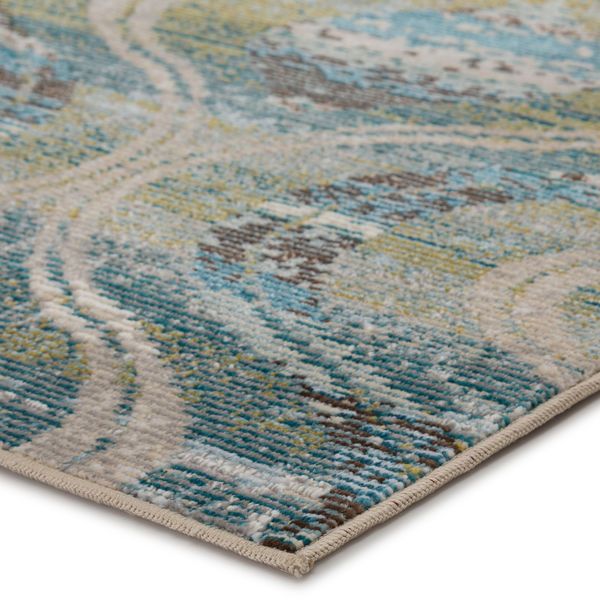 Product Image 5 for Nikki Chu By  Jive Indoor / Outdoor Trellis Blue / Green Area Rug from Jaipur 