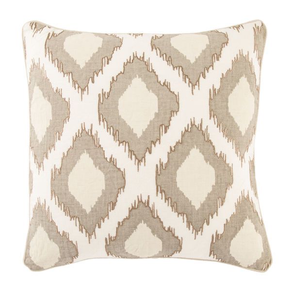 Product Image 1 for Venus Beige/ White Ikat  Throw Pillow 22 inch by Nikki Chu from Jaipur 