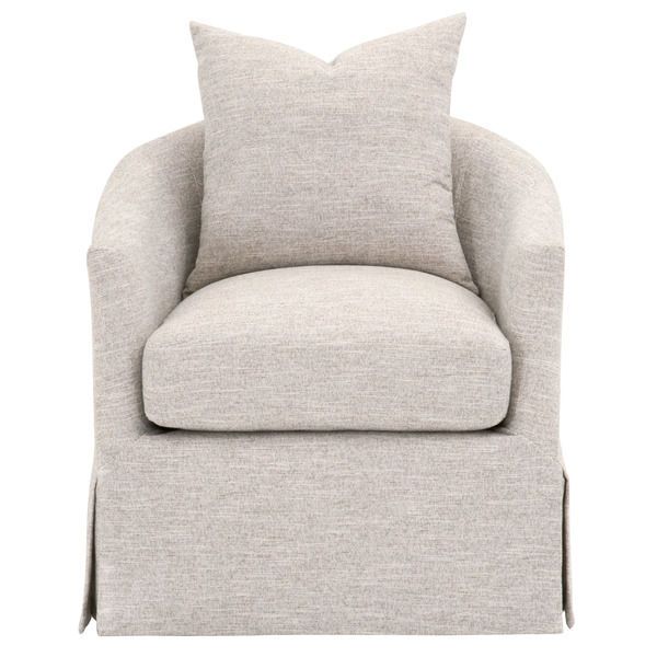 Product Image 3 for Faye Slipcover Round Swivel Accent Chair - Mineral Birch from Essentials for Living