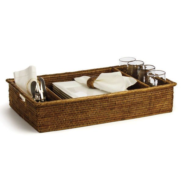 Product Image 1 for Burma Rattan Dinnerware Caddy from Napa Home And Garden