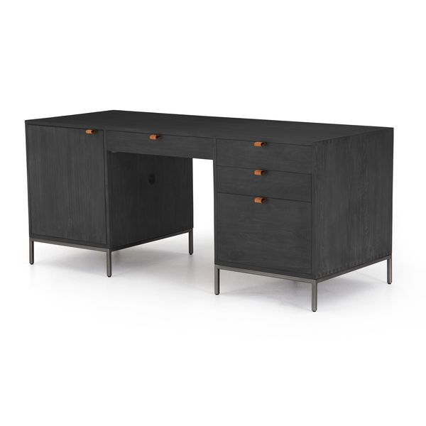 Product Image 4 for Trey Executive Desk - Black Wash Poplar from Four Hands