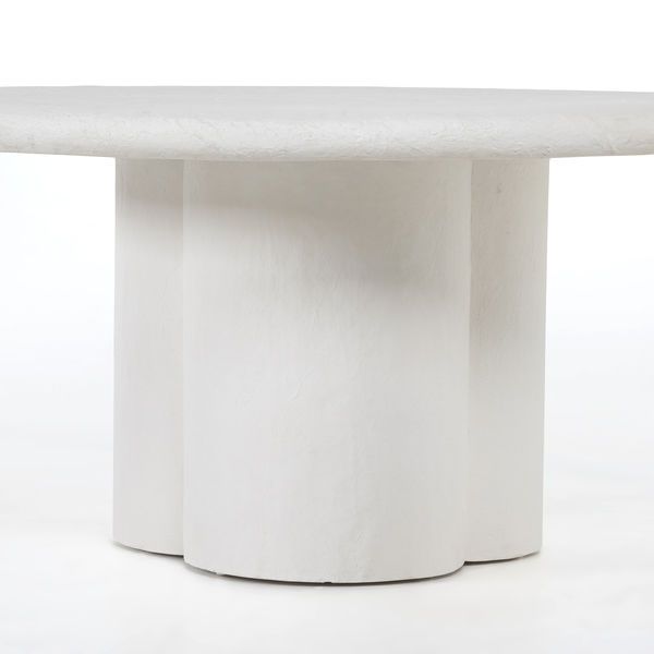Grano Dining Table Textured White Concrete image 2