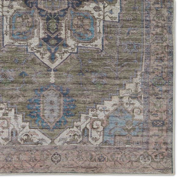 Product Image 3 for Chaplin Medallion Green/ Blue Rug from Jaipur 