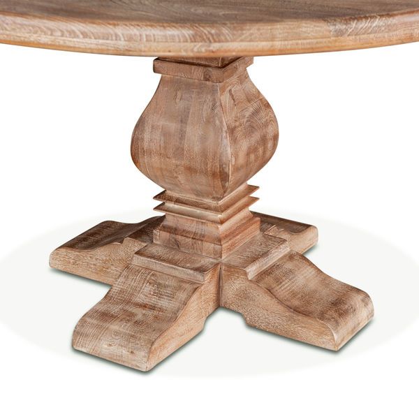 Product Image 4 for Pengrove Round Mango Wood Dining Table In Antique Oak Finish from World Interiors
