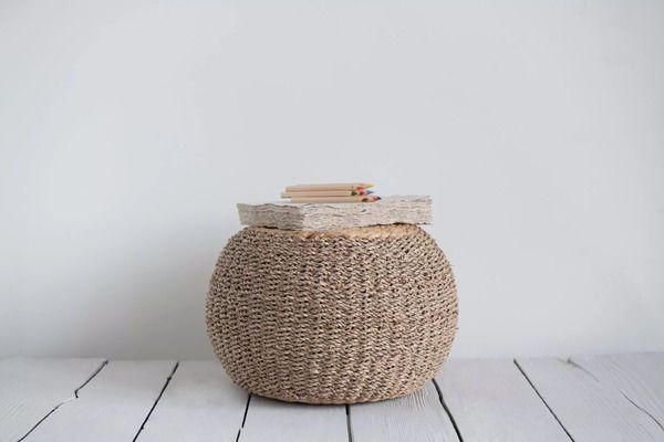 Product Image 2 for Wynnie Seagrass Pouf from Creative Co-Op