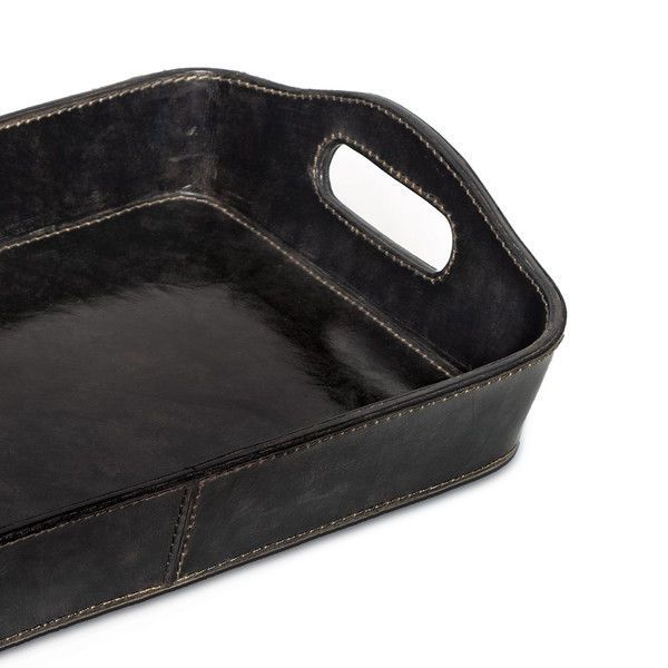 Product Image 4 for Derby Parlor Leather Tray - Black from Regina Andrew Design