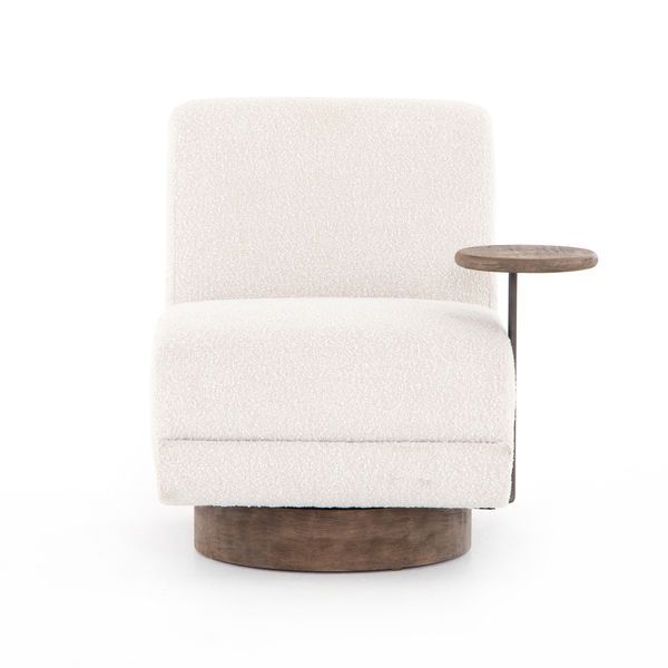 Bronwyn Upholstered Swivel Chair + Table Scout & Nimble