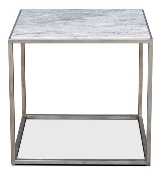 Product Image 2 for Cube Side Table Marble Top 26" High from Sarreid Ltd.