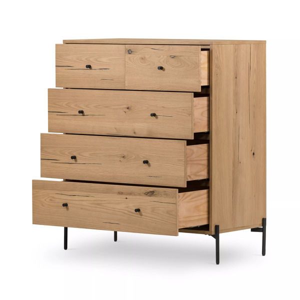 Eaton 5 Drawer Dresser Light Oak Resin image 4