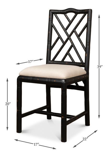 Brighton Bamboo Side Chair Black image 2