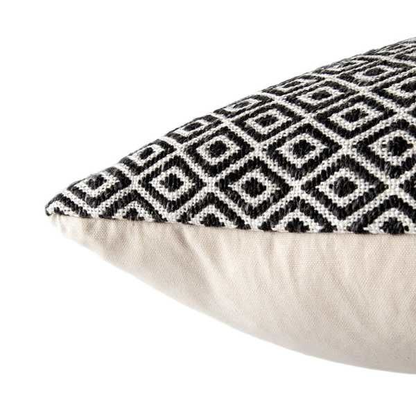 Estes White/ Dark Gray Geometric Down Throw Pillow 22 Inch image 3