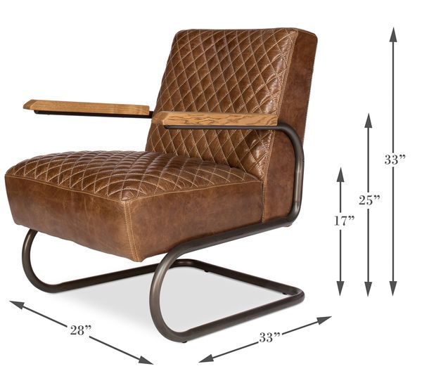 Product Image 5 for Beverly Hills Chair - Cuba Brown Leather from Sarreid Ltd.