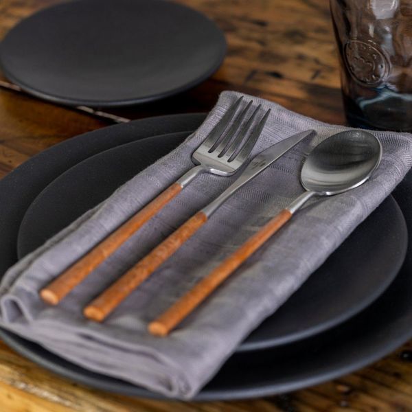 Product Image 2 for Mito Stainless Steel & Wooden Flatware, 5 Pieces - Brushed - Wooden Cable from Costa Nova