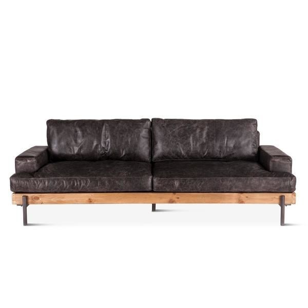 Product Image 3 for Chiavari Distressed Casual Antique Ebony Leather Sofa from World Interiors