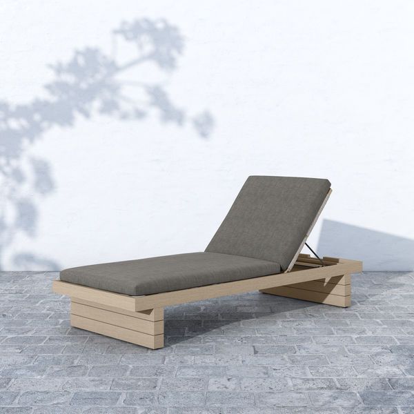 Leroy Outdoor Chaise   Washed Brown image 2