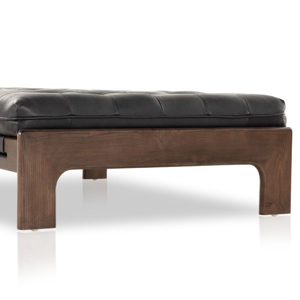 Product Image 9 for Halston Top Grain Leather Cocktail Ottoman - Heirloom Black from Four Hands