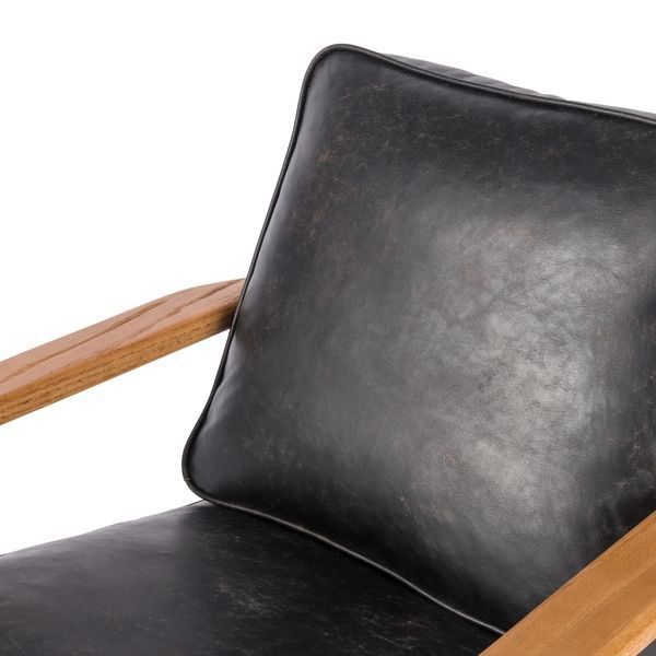 Product Image 4 for Brooks Rialto Ebony Leather Lounge Chair from Four Hands