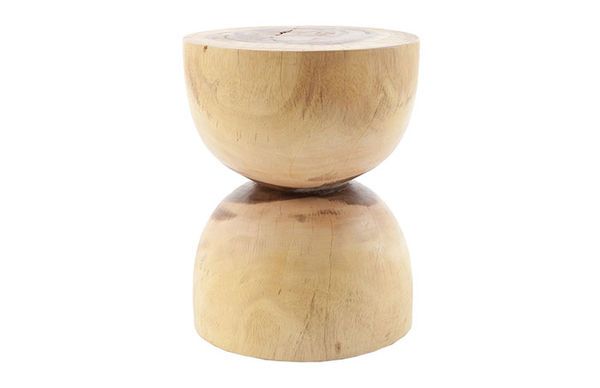 Chamcha Wood Hourglass Side Table image 2