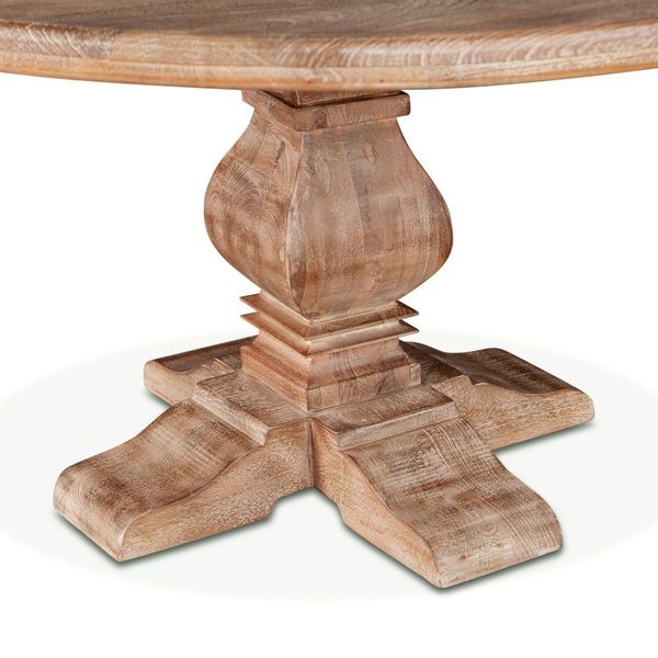 Pengrove Round Mango Wood Dining Table In Antique Oak Finish