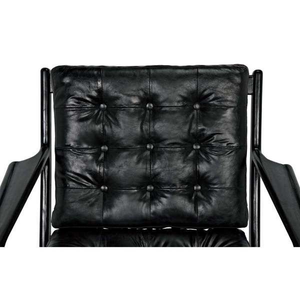Lauda Black Leather Accent Chair image 14
