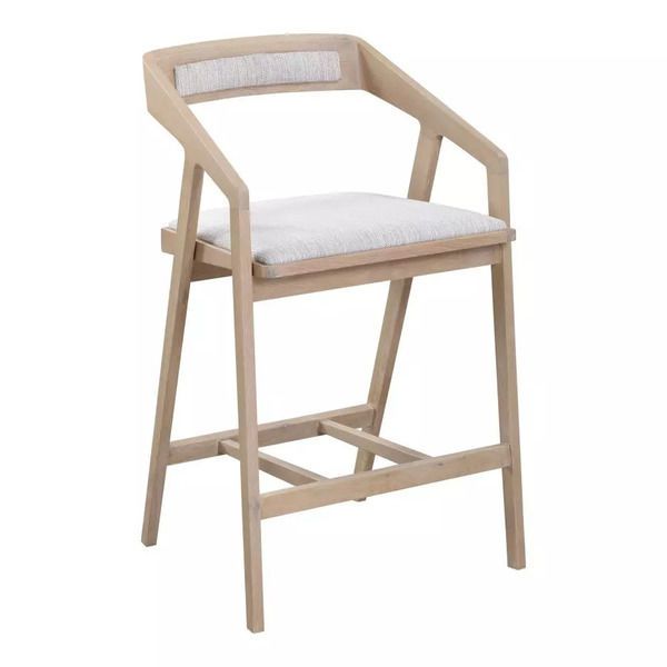 Product Image 3 for Padma Oak Light Grey Counter Stool  from Moe's