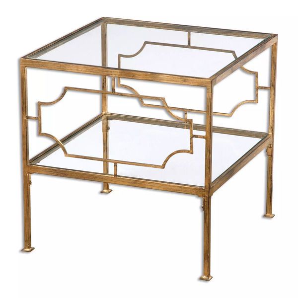 Uttermost Genell Gold Cube Table image 2