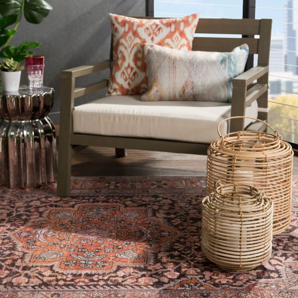 Product Image 13 for Chariot Indoor / Outdoor Medallion Orange / Dark Gray Area Rug from Jaipur 