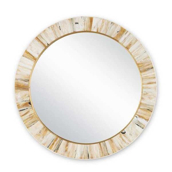 Product Image 1 for Niva Round Horn Wall Mirror from Currey & Company