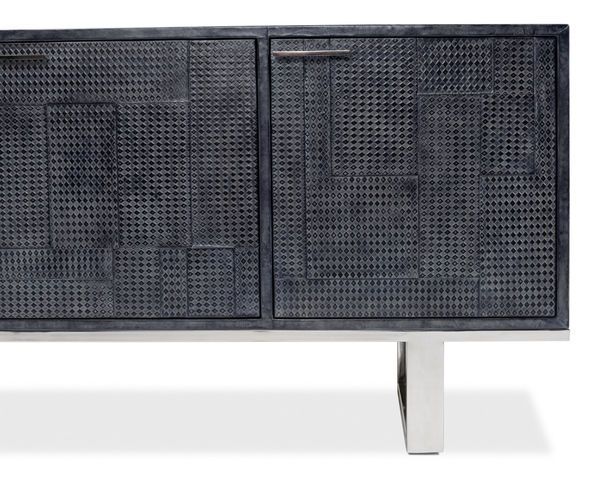 Product Image 1 for Bronzini Credenza  Embossed Blue/Gray from Sarreid Ltd.