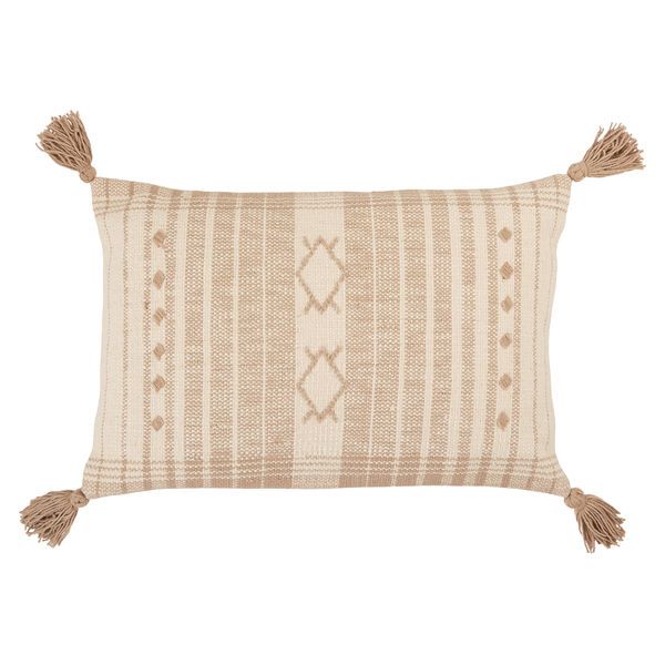 Product Image 2 for Razili Taupe/ Cream Tribal Down Lumbar Pillow from Jaipur 