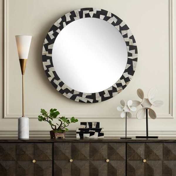 Product Image 4 for Bindu Abstract Round Mirror from Currey & Company