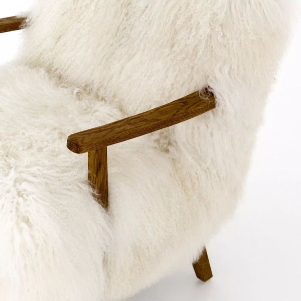 Product Image 4 for Ashland Armchair - Mongolia Cream Fur from Four Hands
