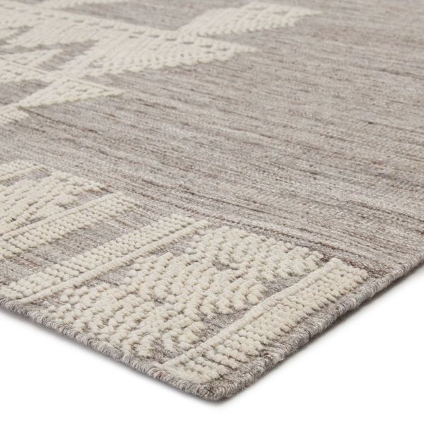 Torsby Hand-Knotted Tribal Gray/ Ivory Rug image 2