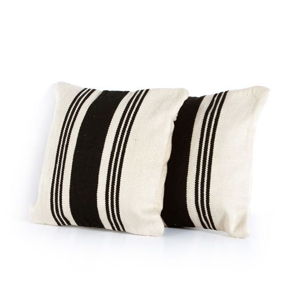 Product Image 2 for Domingo Stripe Black and White Outdoor Pillows, Set of 2 from Four Hands