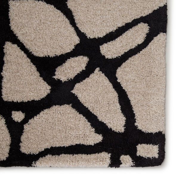 Product Image 1 for Chandler Handmade Abstract Cream/ Black Rug By Nikki Chu from Jaipur 