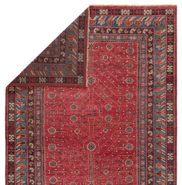 Product Image 4 for Donte Hand-Knotted Oriental Red/ Blue Rug from Jaipur 