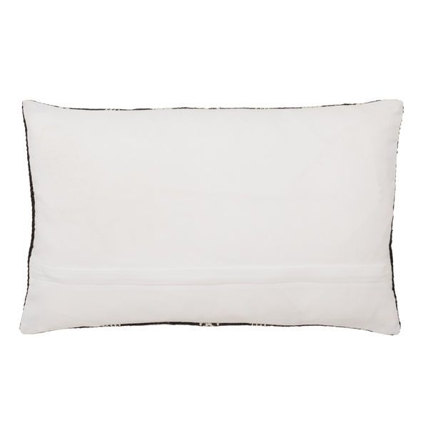 Papyrus Striped Black/ Ivory Indoor/ Outdoor Lumbar Pillow image 2