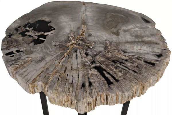 Product Image 1 for Large Cross Base Petrified Top Side Table from Noir