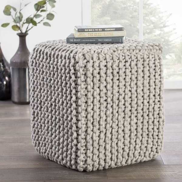 Product Image 2 for Juni Gray Textured Square Pouf from Jaipur 