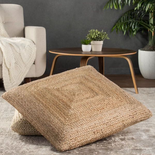 Natia Solid Tan Floor Cushion image 1