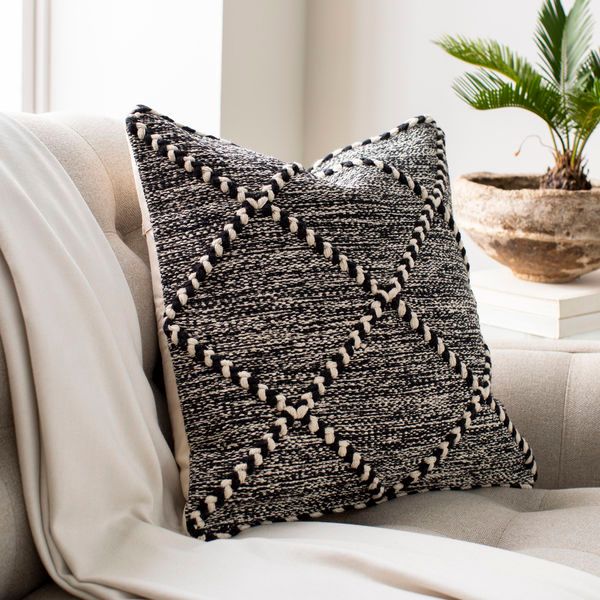 Product Image 2 for Zanafi Black / Cream Pillow from Surya