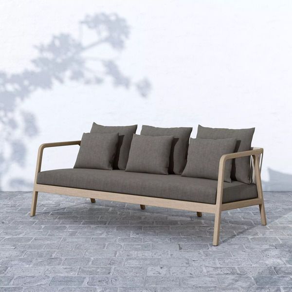 Product Image 4 for Numa Wooden Outdoor Sofa,   Washed Brown from Four Hands