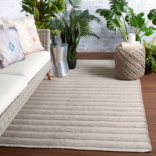 Product Image 4 for Miradero Indoor/ Outdoor Striped Light Gray Rug from Jaipur 