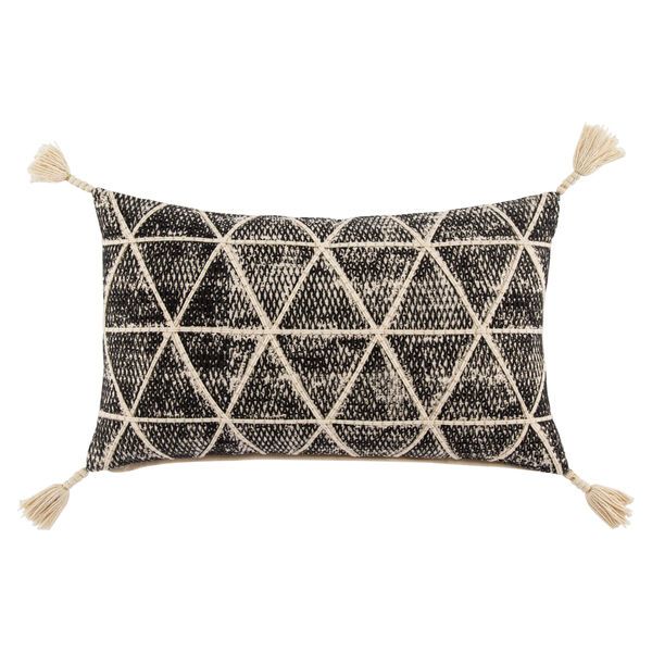 Product Image 2 for Cordele Black/ Cream Geometric  Throw Pillow 14X24 inch from Jaipur 