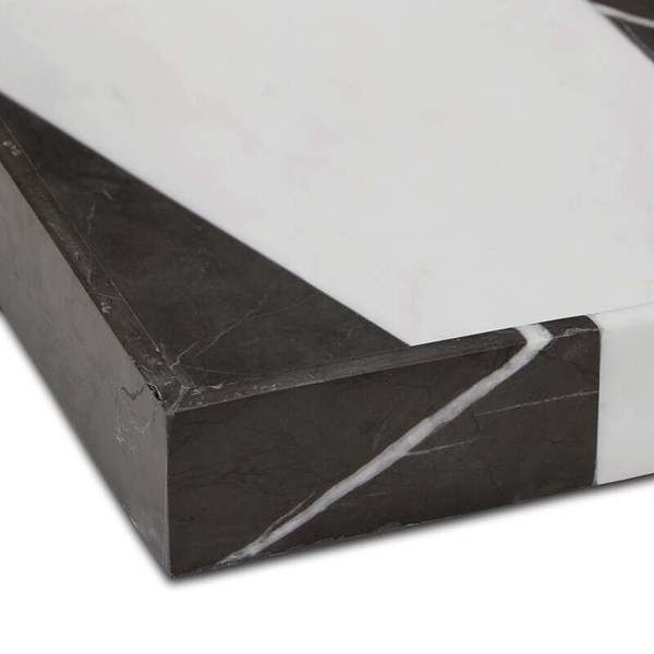 Product Image 2 for Sena Black and White Marble Tray from Currey & Company