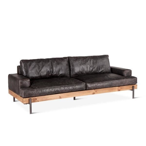 Product Image 4 for Chiavari Distressed Casual Antique Ebony Leather Sofa from World Interiors