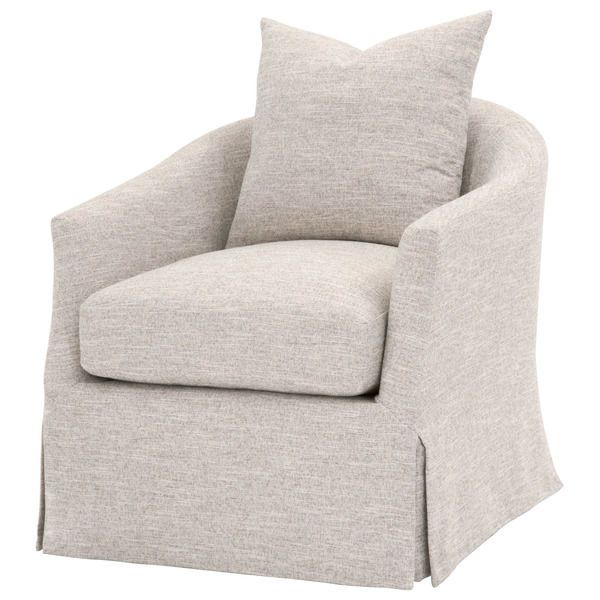 Product Image 4 for Faye Slipcover Round Swivel Accent Chair - Mineral Birch from Essentials for Living