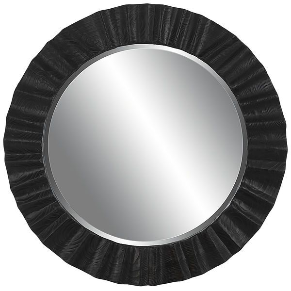 Product Image 1 for Caribou Dark Espresso Scalloped Round Mirror from Uttermost