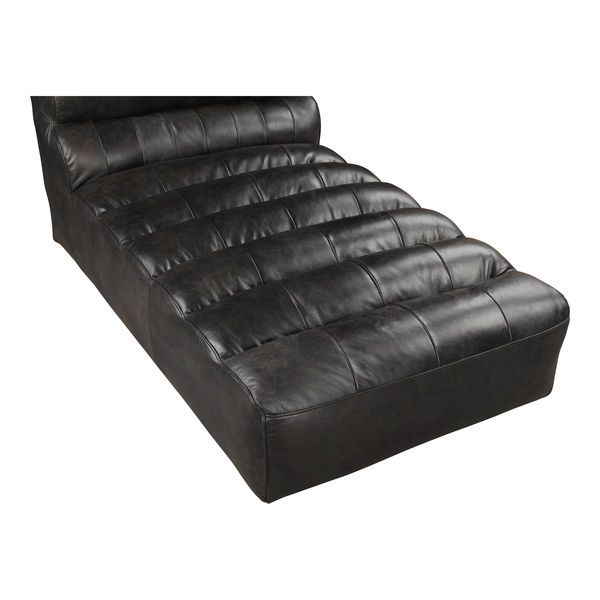 Ramsay Leather Black Chaise Lounge image 4